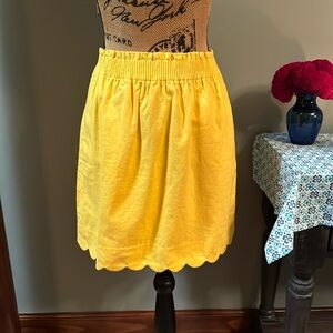 J. Crew yellow mini skirt size 4. NWT.